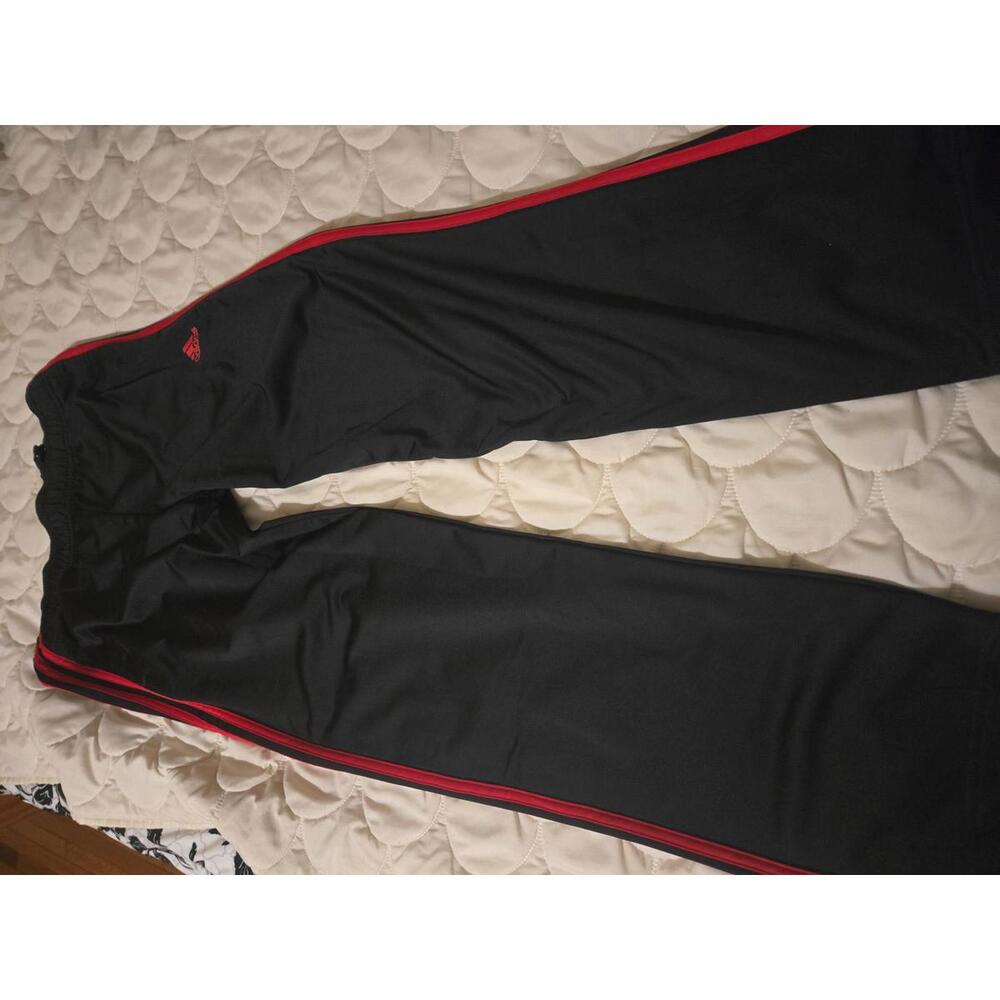 Adidas Men's Black Joggers with Red Accents